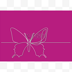 孤立矢量物体的连续线绘制-蝴蝶