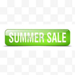 summer sale green square 3d realistic isolate