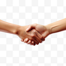 手握手立体图片_握手贸易手部元素立体免扣图案