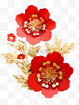 春节新年花朵花开富贵吉祥如意素