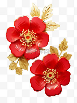 春节新年花朵如意吉祥素材花开富