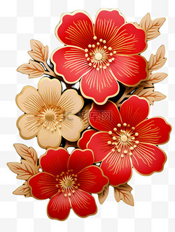 春节新年花朵花开富贵吉祥如意素