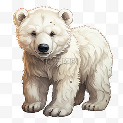 北极图形熊动物元素立体免扣图案