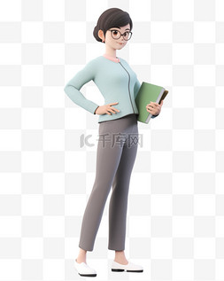3D立体卡通人物形象女老师女教师5