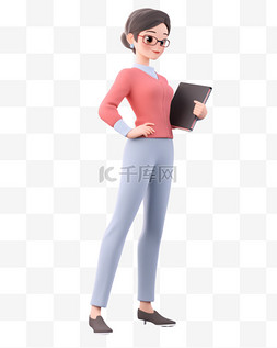 3D立体卡通人物形象女老师女教师1