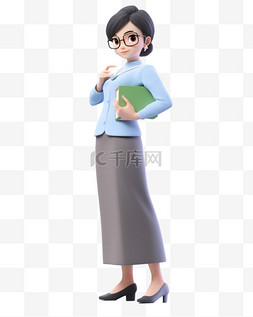 3D立体卡通人物形象女老师女教师4