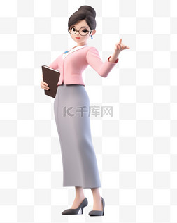 3D立体卡通人物形象女老师女教师4