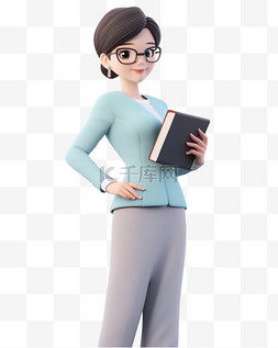 3D立体卡通人物形象女老师女教师3