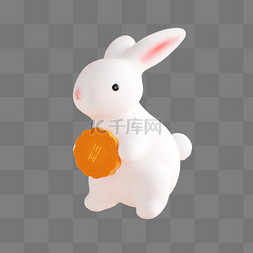 3d中秋节月饼兔子玉兔