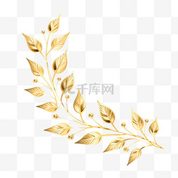 装饰金色叶子图片_金色叶子漂亮免扣元素装饰素材
