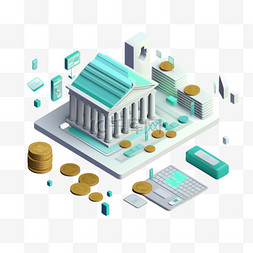 金融ui图标图片_集合向量金融业务银行UI概念