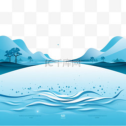 节水海报模板，矢量水背景，节水