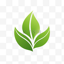 生态绿叶简约图标符号
