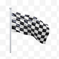 招新圆满结束图片_白色背景的3D赛车旗帜