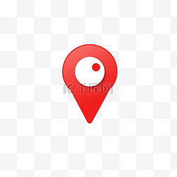 红背景图片_带有红针位置标签的3D地图图标