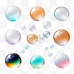 真实肥皂泡的集合。气泡位于透明