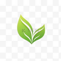 自然生长图标图片_生态绿叶简约图标符号