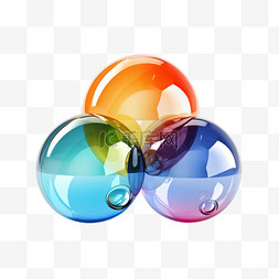 抽象的玻璃色球。球亮透明，气泡