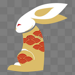 中秋节剪纸兔子