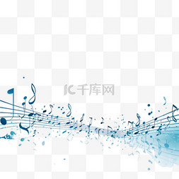 音符音乐背景图片_白色背景搭配蓝色音符