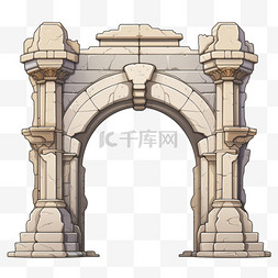 拱门图片_拱门卡通建筑元素立体免扣图案