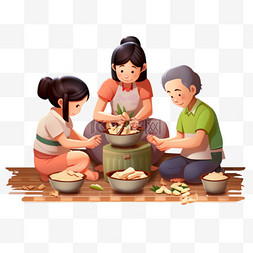 中秋节家庭扁平团圆饭美食赏月
