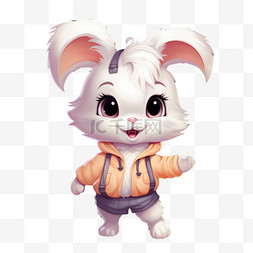 中秋节可爱兔子可爱手绘月兔插画