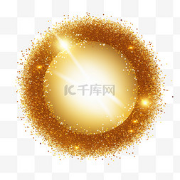圣诞透明素材图片_透明背景上闪亮颗粒的金圈