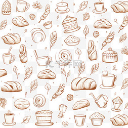 蛋糕食品图片_面包店的涂鸦背景
