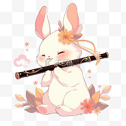 中秋节可爱的兔子吹底子元素卡通
