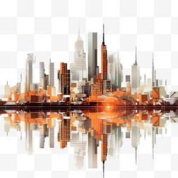 未来城市元素图片_抽象未来城市矢量，数字城市景观