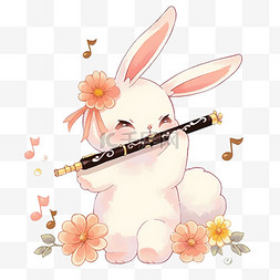 吹一吹图片_中秋节可爱的兔子吹底子手绘卡通