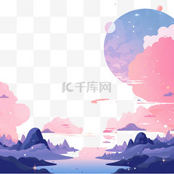 星座的图片_平面设计的可爱银河背景