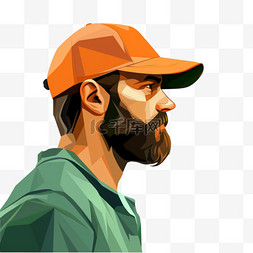 个人资料表格图片_穿绿色衬衫和橙色帽子的男人的个