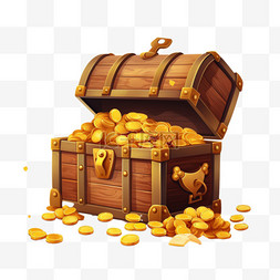 钱符号图片_木箱和装有金币的大旧袋子，钱堆