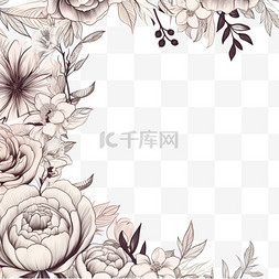 花朵背景图片_手绘花卉婚礼背景