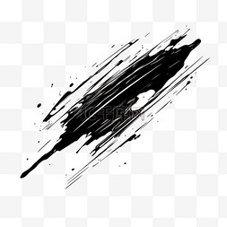 黑色油漆笔刷笔触高亮的线条或毛