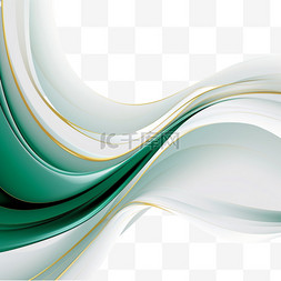 线条图片_绿色抽象背景设计，优雅的金色元