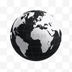 地球世界图标在黑白上矢量化