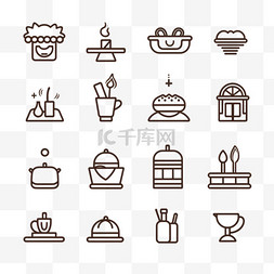 蛋糕咖啡图片_餐厅轮廓图标集