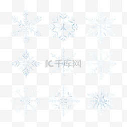 小巧的图标图片_蓝色背景下的冬季雪花插图