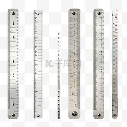 公制英制和十进制英寸尺子套装。