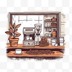 手绘雕刻咖啡店instagram故事