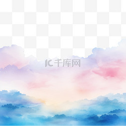 少女粉图片_手绘水彩粉彩天空背景