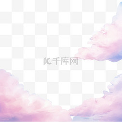 手绘水彩粉彩天空云背景