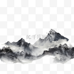 艺术山水风景图片_山水水墨风景色山河风景自然高山