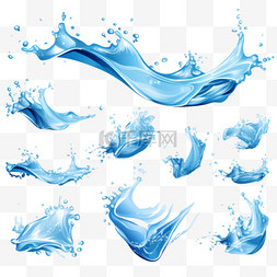 海洋插图图片_海洋水流的水花和波浪组