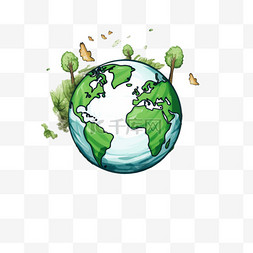 手绘动植物图片_手绘世界环境日拯救地球插图