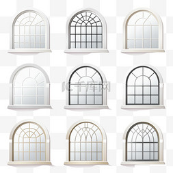玻璃窗图片_逼真的拱形窗套