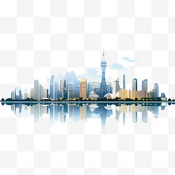 旗帜剪影图片_广东天际线。广东省最突出的建筑